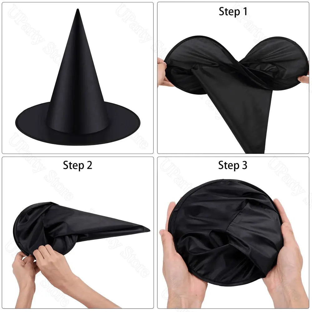 Floating Black Witches Hats Halloween Decoration