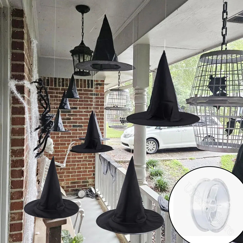 Floating Black Witches Hats Halloween Decoration