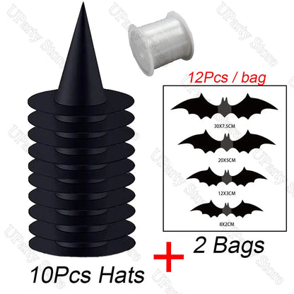 Floating Black Witches Hats Halloween Decoration