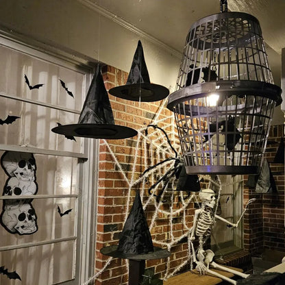 Floating Black Witches Hats Halloween Decoration